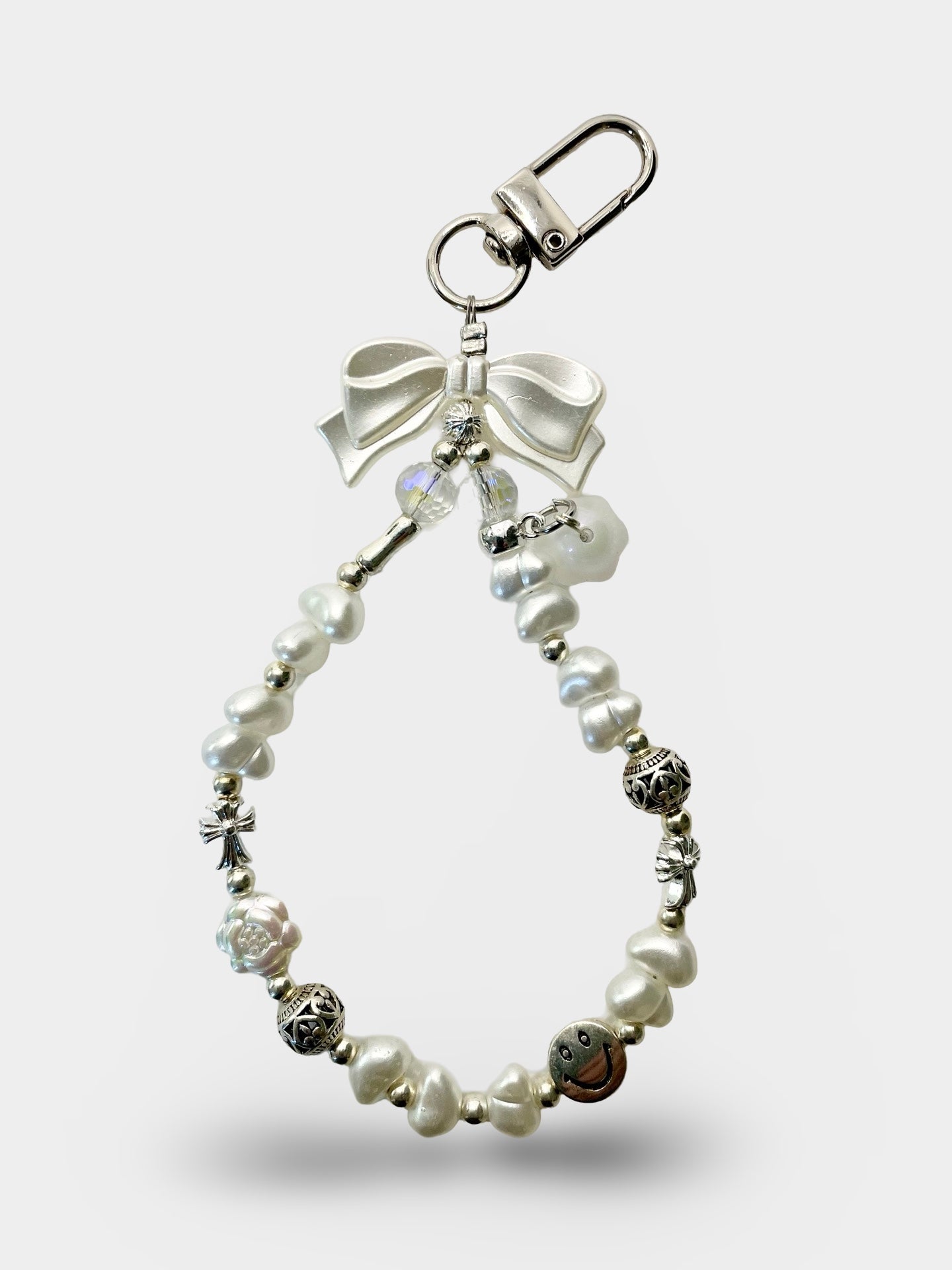White bow phone charm