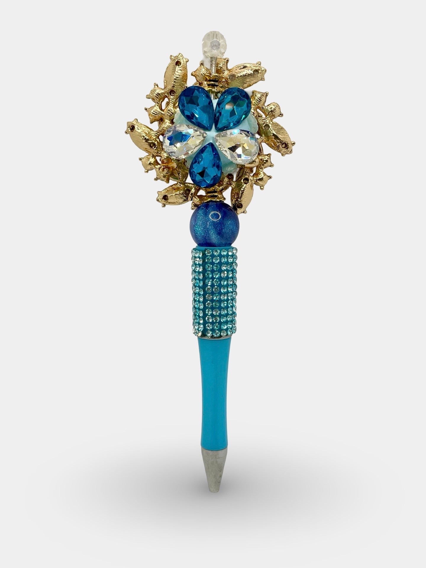 Blue Floral Wreath Pen