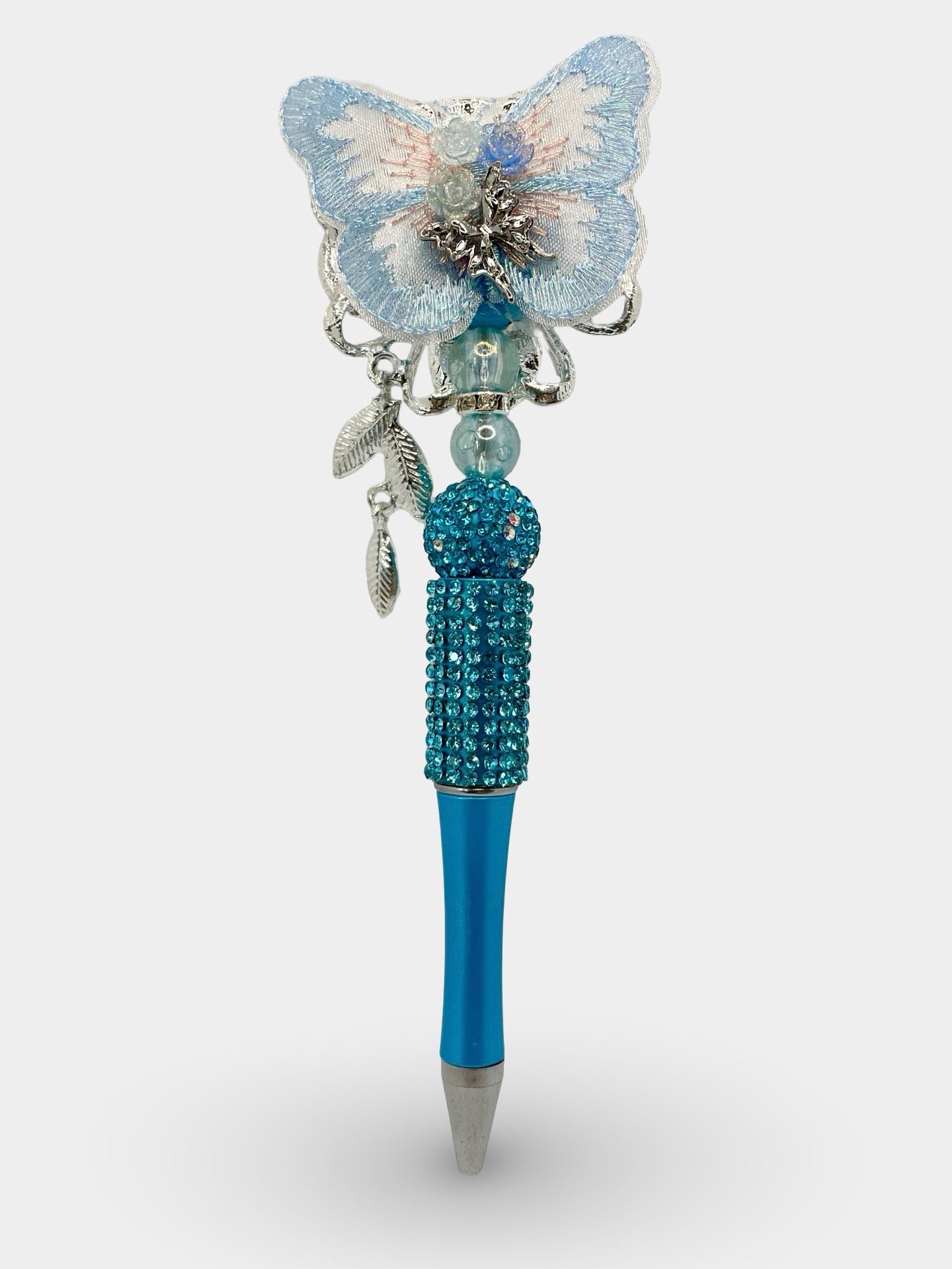 White & Blue Floral pen