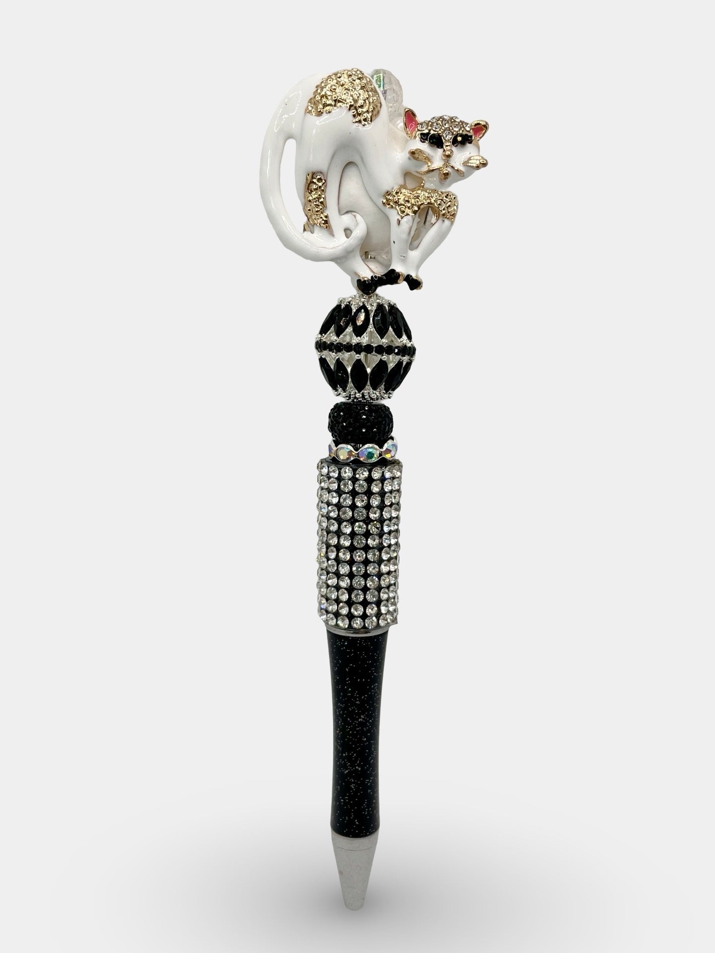 White & Gold Kitty Pen