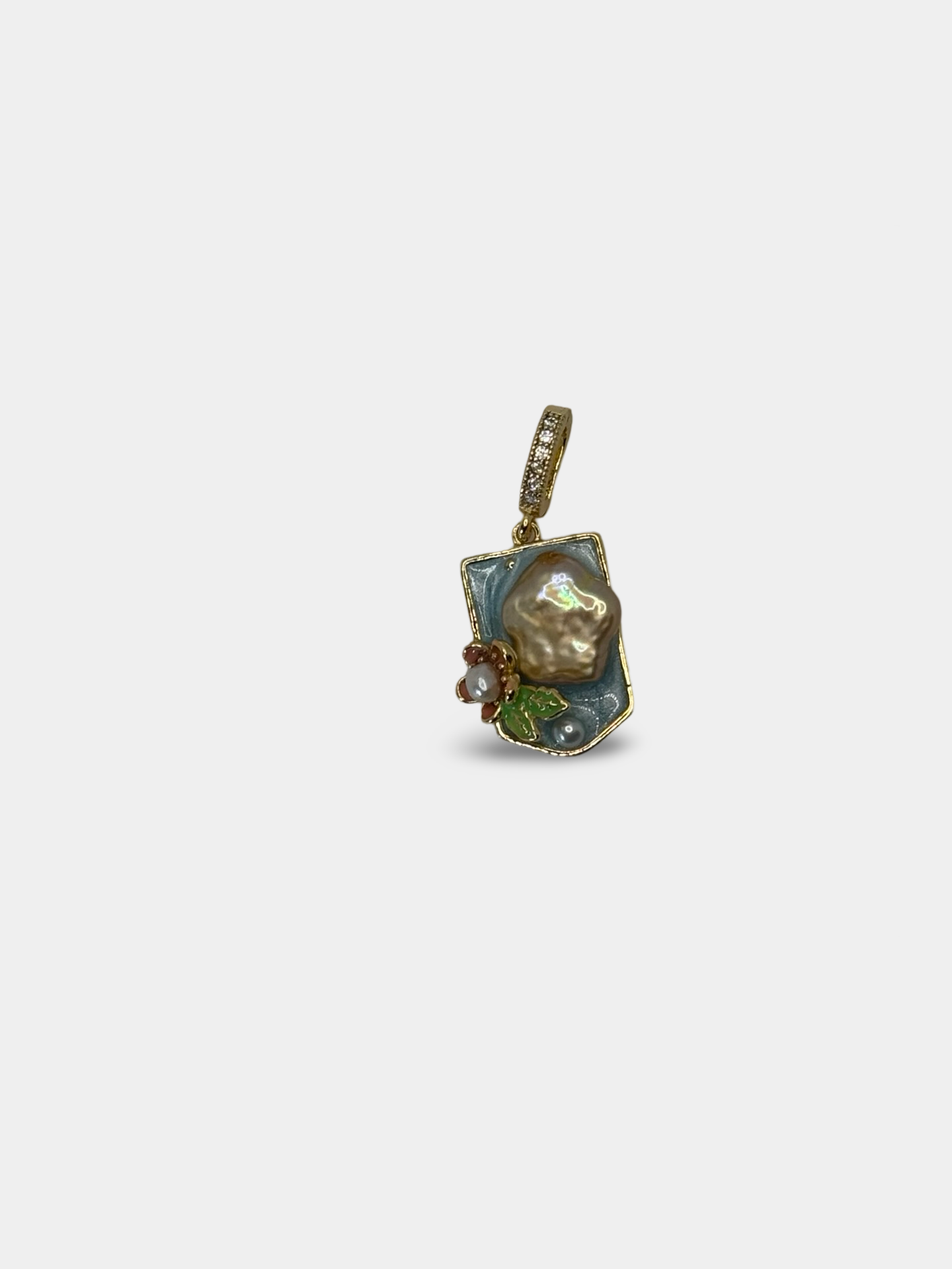 Shield Shape flower pearl Charms