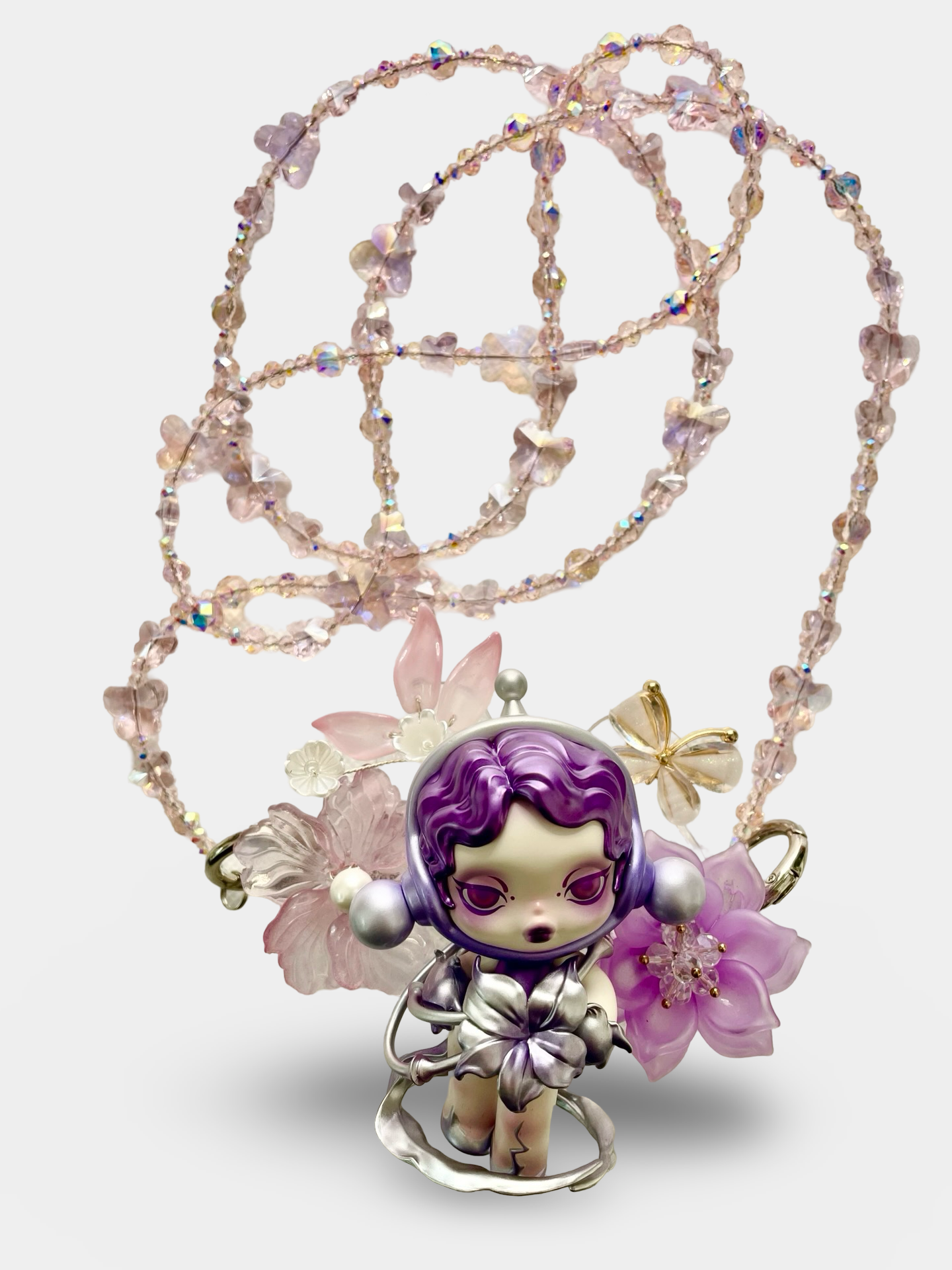Purple Skull Panda Phone Clip/Crossbody