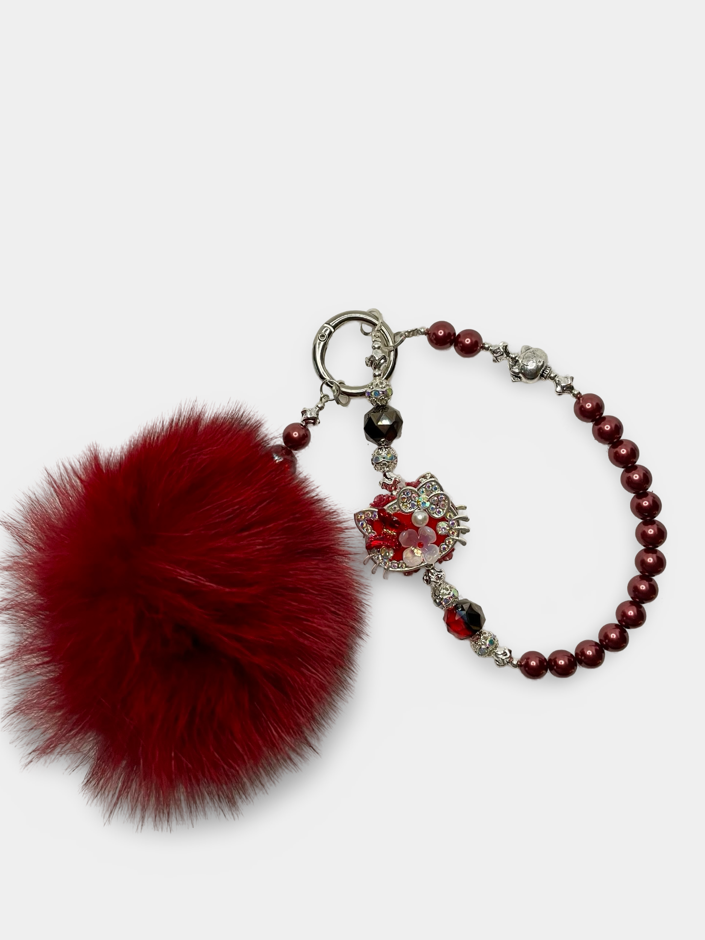 HK Red Pom Phone/Bag Chain