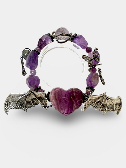 Bat heart Beaded Bracelet