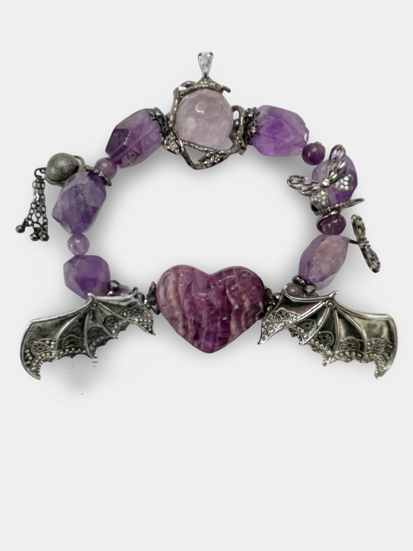 Bat heart Beaded Bracelet