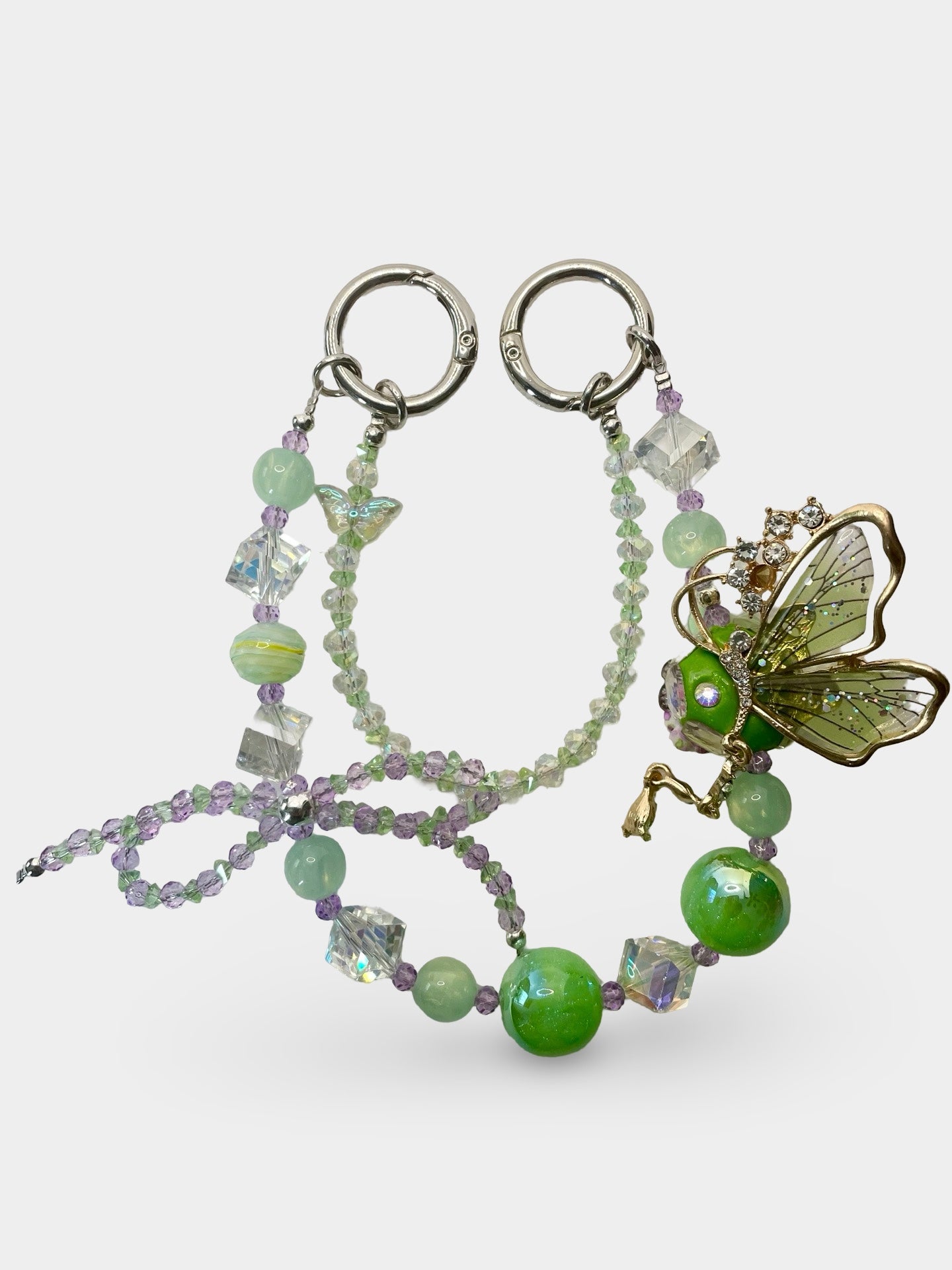 Green Crystal Butterfly Bag Chain