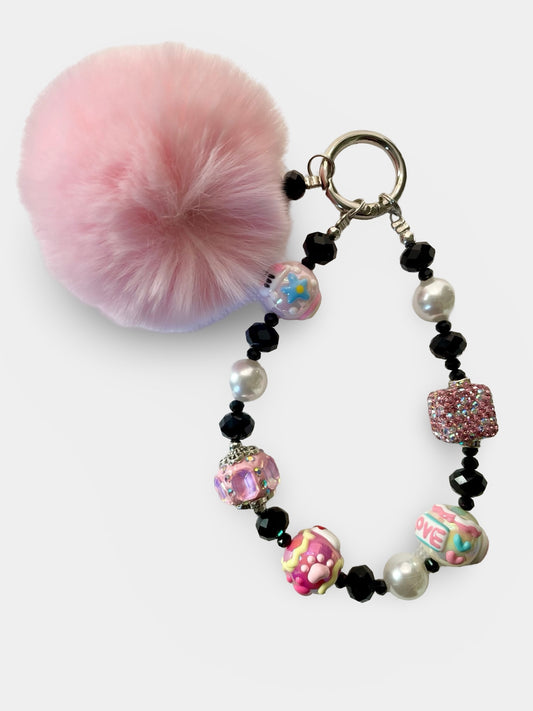 Pink Pom Phone Chain