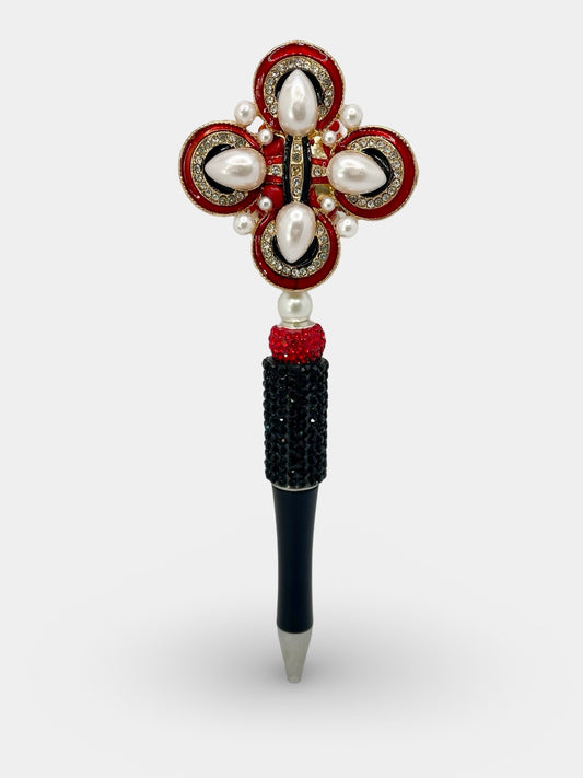 Red,White,Black Crest Pen