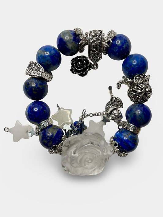 Blue Lapis Rose Bracelet