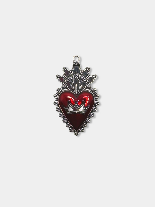 Heart with Crown Charm